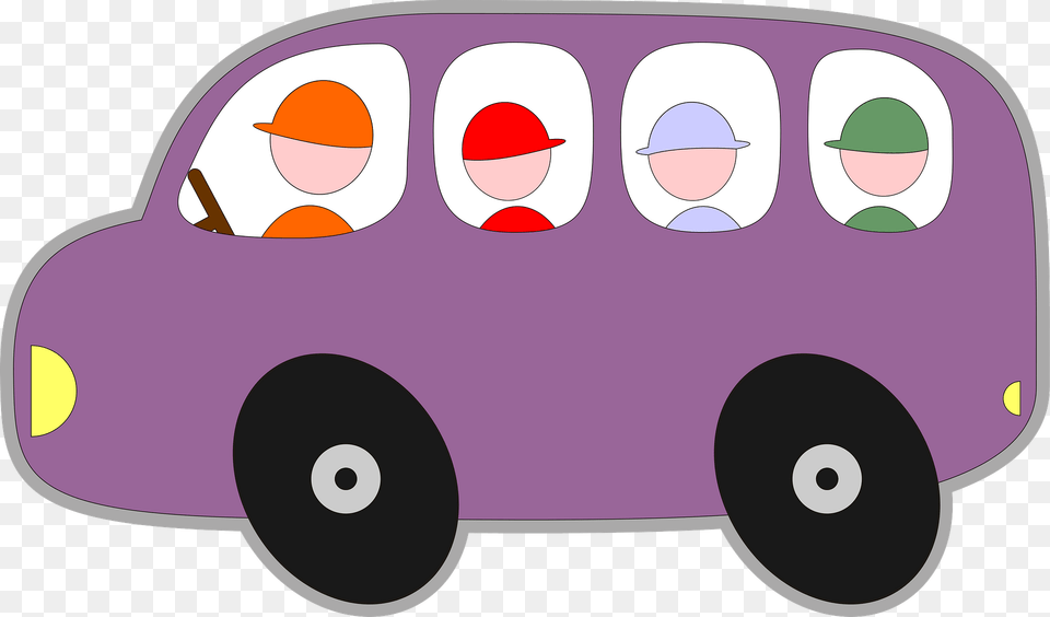 Purple Bubble Bus Clipart, Transportation, Vehicle Free Png