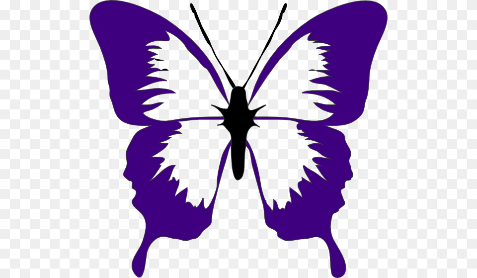 Purple Butterfly Clip Art At Clker Com Vector Online Pink And Purple Butterfly Clipart, Stencil, Flower, Plant, Person Free Png Download