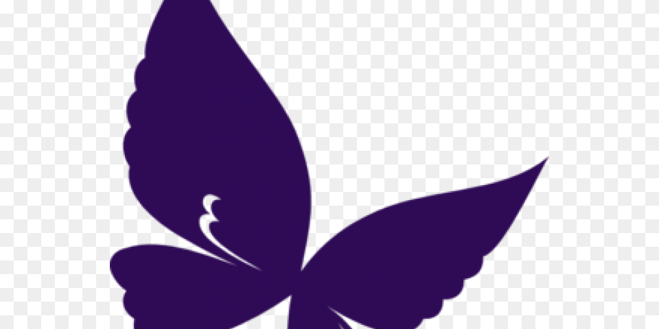Purple Butterfly Cliparts Purple Clipart Butterfly, Leaf, Plant, Flower, Silhouette Free Png Download