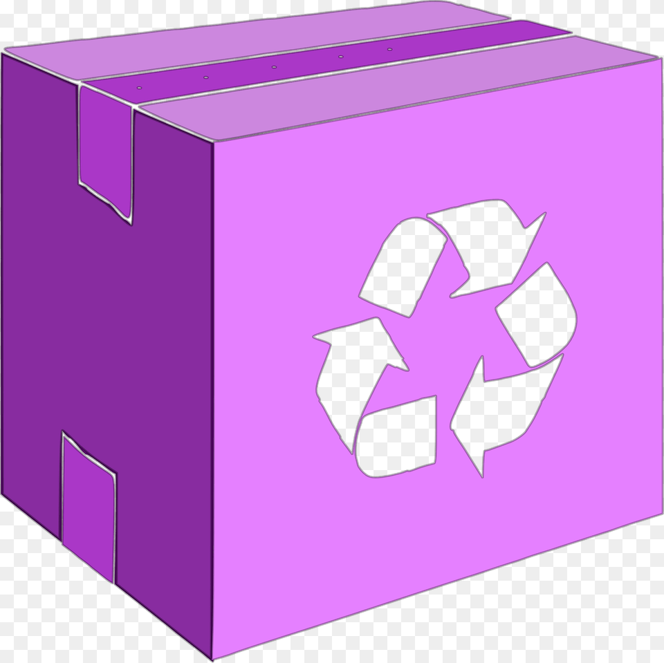 Purple Carton Box Clipart, Recycling Symbol, Symbol, Mailbox Free Png Download