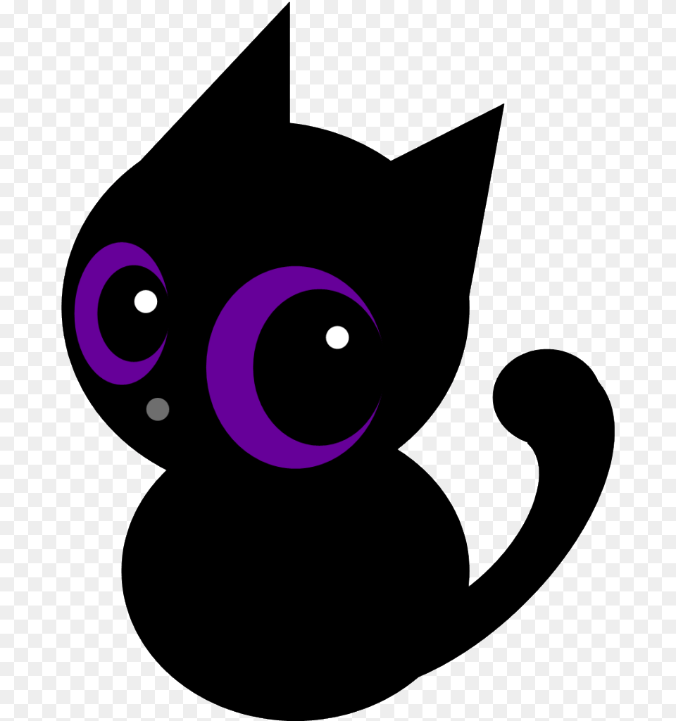 Purple Cat Black Cats Pretty Pictures Cat Eyes Cat, Disk, Electronics Free Png Download