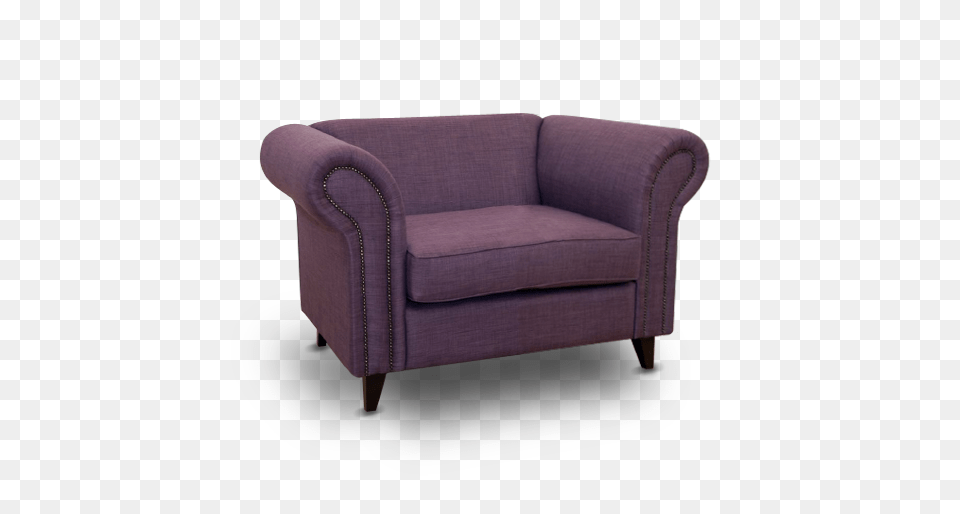 Purple Chair Image Arm Chair Background Transparent, Furniture, Armchair, Couch Png