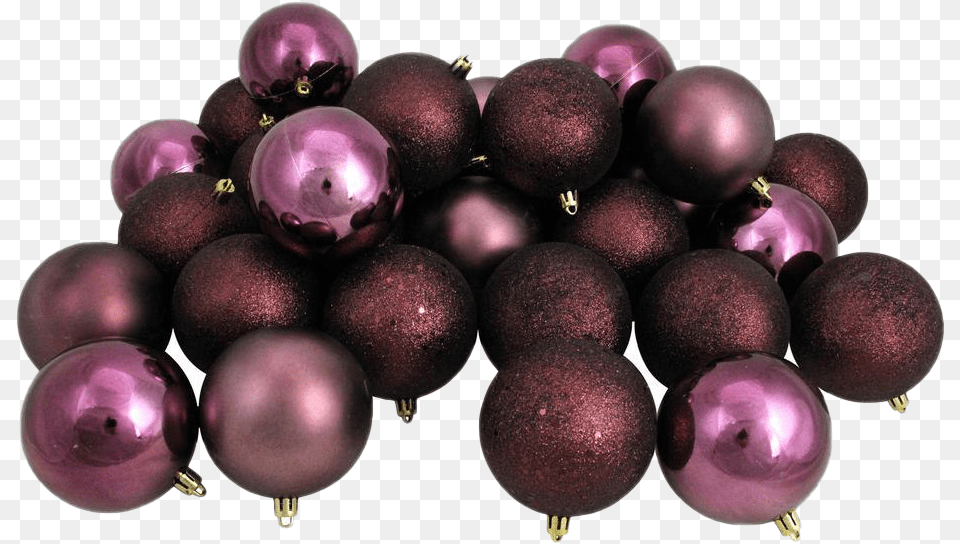 Purple Christmas Ball Picture Mauve Christmas Ornaments, Food, Fruit, Plant, Produce Png Image