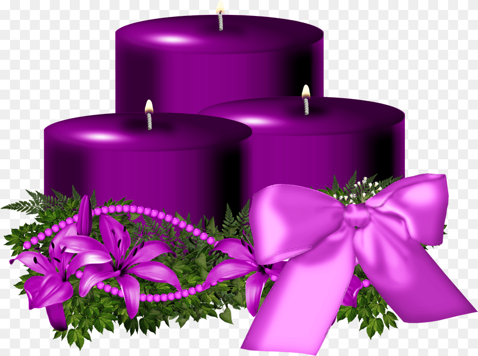 Purple Christmas Candle Image For Blue Christmas Candle Clipart, Flower, Plant Free Png