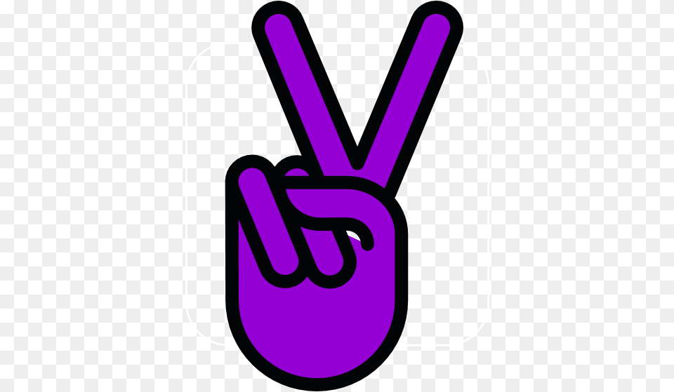 Purple Clipart Peace Sign Purple Hand Peace Sign, Light, Logo, Smoke Pipe Png Image