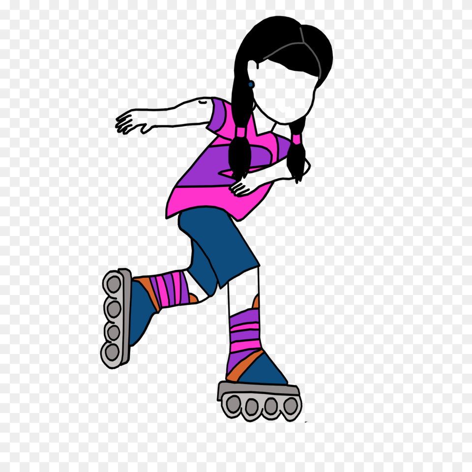 Purple Clipart Roller Skate, Adult, Female, Person, Woman Free Png Download