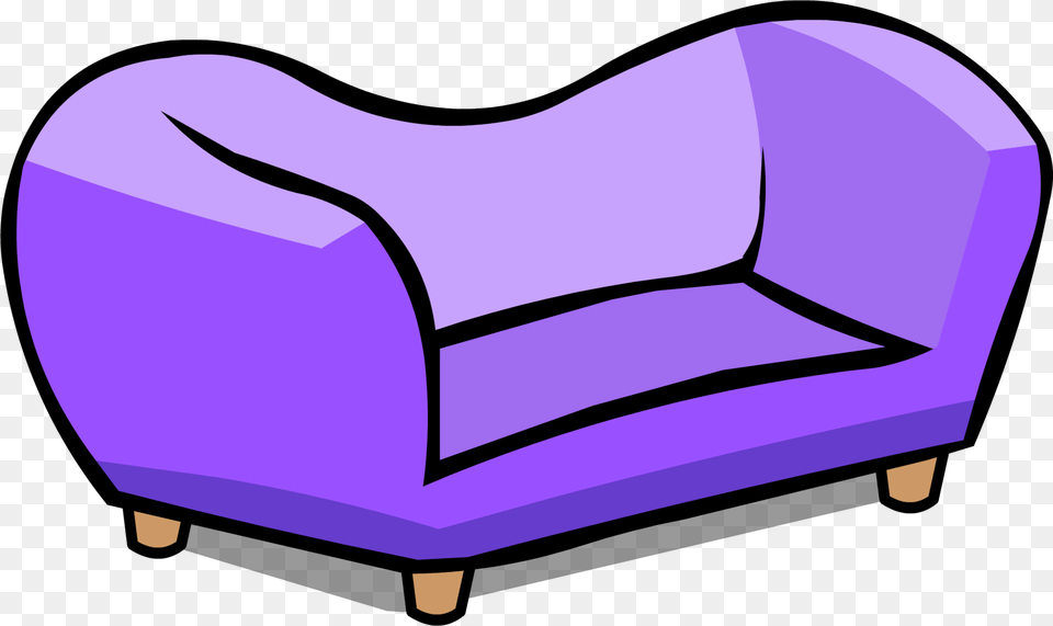 Purple Couch Sprite 008 Club Penguin Furniture Couch, Chair, Animal, Fish, Sea Life Png