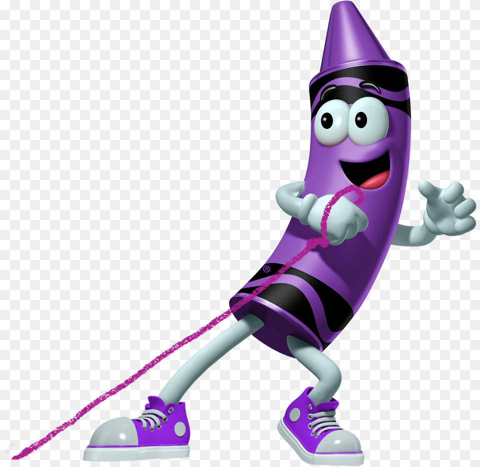 Purple Crayon Cartoon Character Pulling A Purple String Cartoon Purple Crayon, Toy Free Png