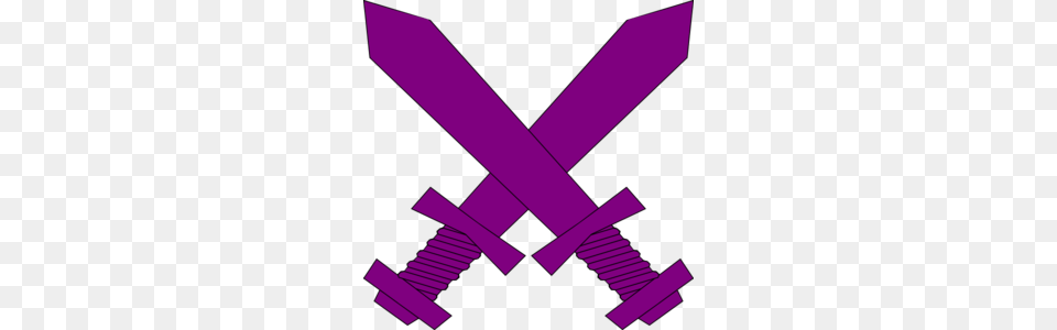 Purple Crossed Swords Clip Art, Sword, Weapon Png