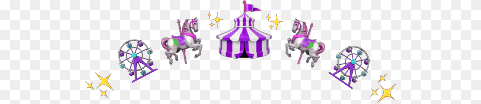 Purple Cute Sparkle Aesthetic Circus Carnival Illustration, Leisure Activities, Animal, Horse, Mammal Free Png