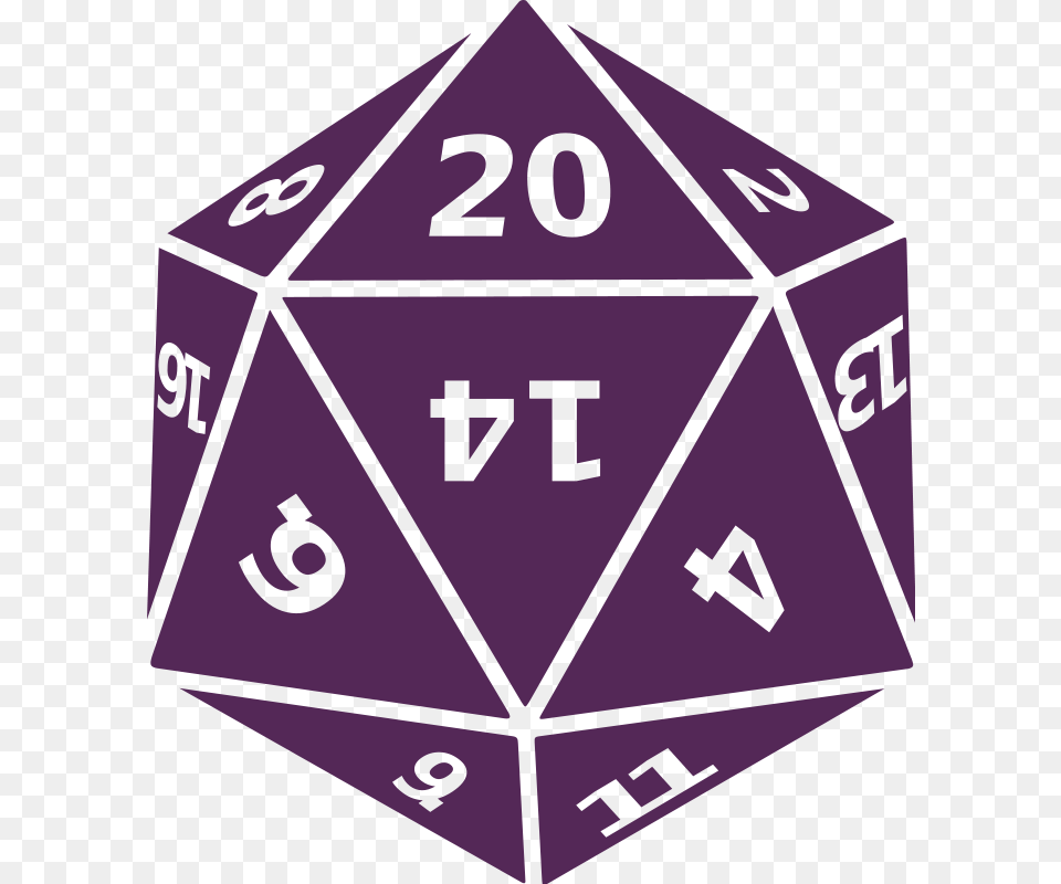 Purple D20 20 Sided Dice, Game Free Png