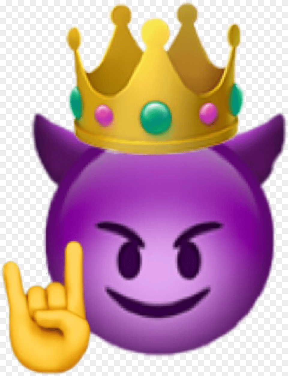 Purple Devil Emoji Iphone Crown Emoji Transparent, Accessories, Jewelry Png