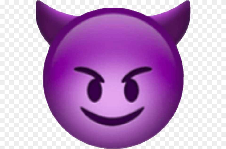 Purple Devil Emoji Iphone Emojis Copy And Paste, Balloon Free Transparent Png