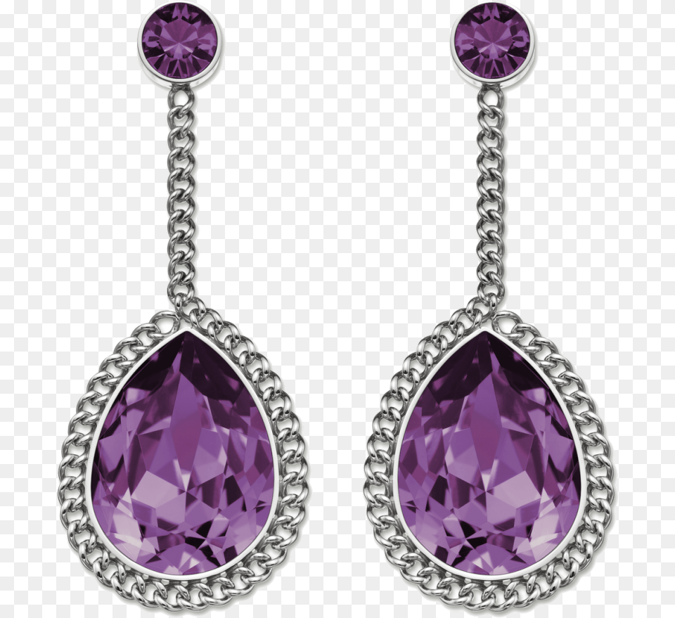Purple Diamond Earrings Jewelry, Accessories, Earring, Gemstone, Ornament Png Image