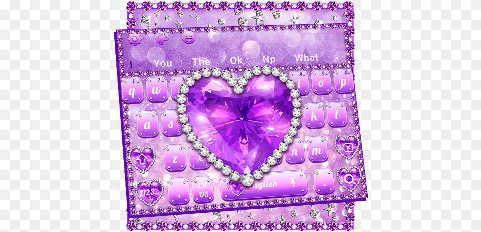 Purple Diamond Heart Keyboard Google Play Review Aso Heart, Accessories, Jewelry, Gemstone Free Transparent Png