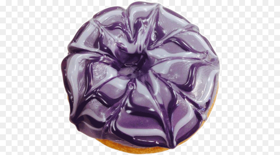 Purple Donut Transparent, Food, Icing, Cream, Dessert Free Png Download