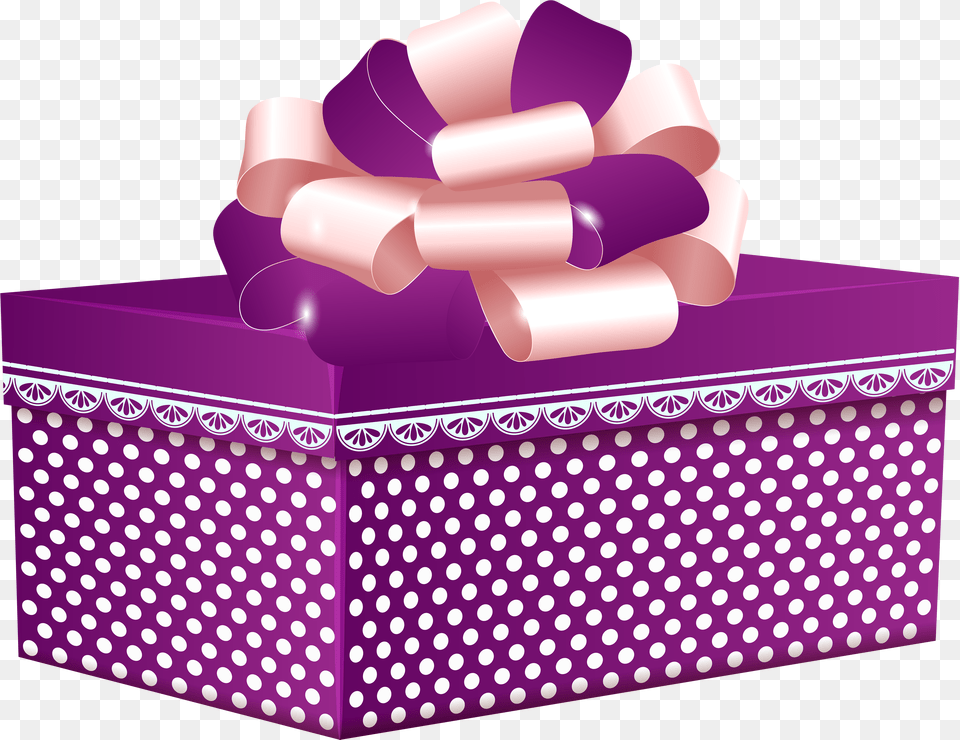 Purple Dotted Gift Box Clipart Purple Gift Box Clipart, Dynamite, Weapon, Medication, Pill Free Png Download