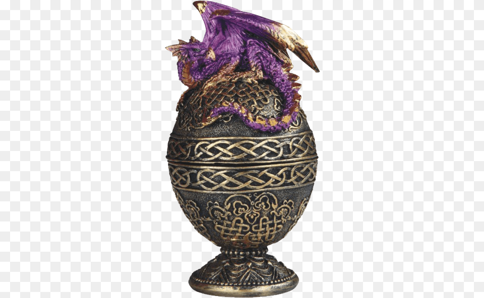 Purple Dragon Ornate Egg Trinket Box Vase, Jar, Pottery, Urn Png Image