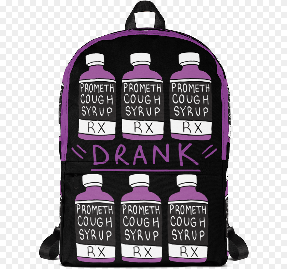 Purple Drank Black Grid Backpack, Bag Png Image