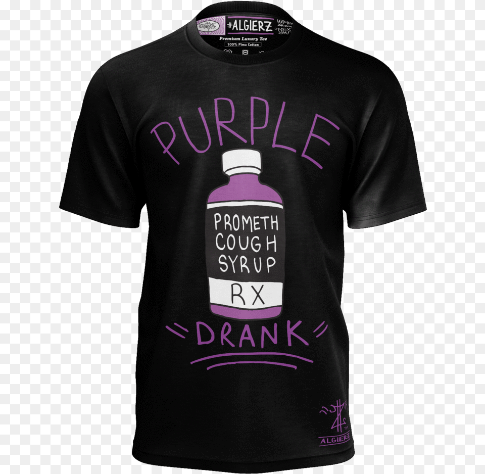 Purple Drank T Shirt Black Active Shirt, Clothing, T-shirt, Adult, Male Free Png
