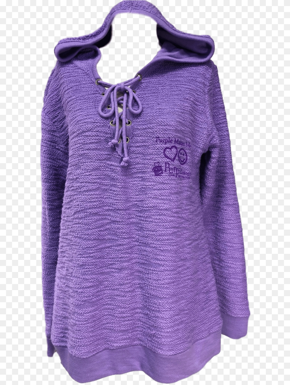Purple Drawstring Logo Hoodie Long Sleeve, Blouse, Sweater, Knitwear, Sweatshirt Free Png Download