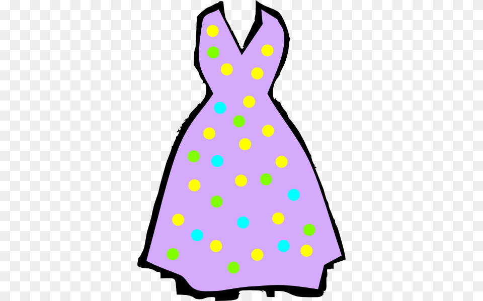 Purple Dress Clip Art, Clothing, Pattern, Polka Dot Free Png