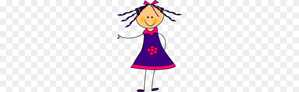 Purple Dress Girl Clip Art, Clothing, Hat, Cartoon, Person Free Transparent Png