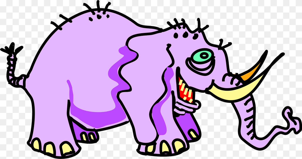 Purple Elephant Clipart, Animal, Wildlife, Mammal, Baby Free Png Download
