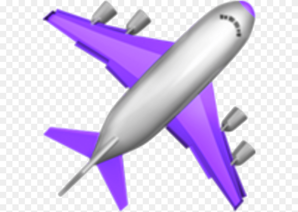 Purple Emoji Tumblr Travel Plane Ios Airplane Emoji, Aircraft, Transportation, Vehicle, Airliner Png Image