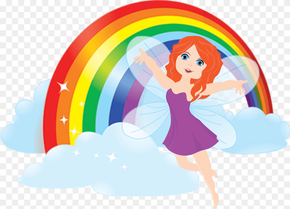 Purple Fairy With Rainbow Arc Enciel Arc En Ciel, Baby, Person, Face, Head Free Png