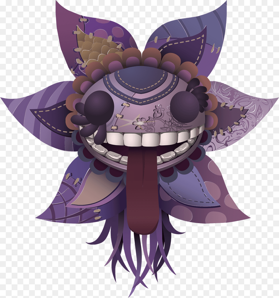 Purple Fantasy Flower Clipart, Art, Graphics, Emblem, Symbol Png