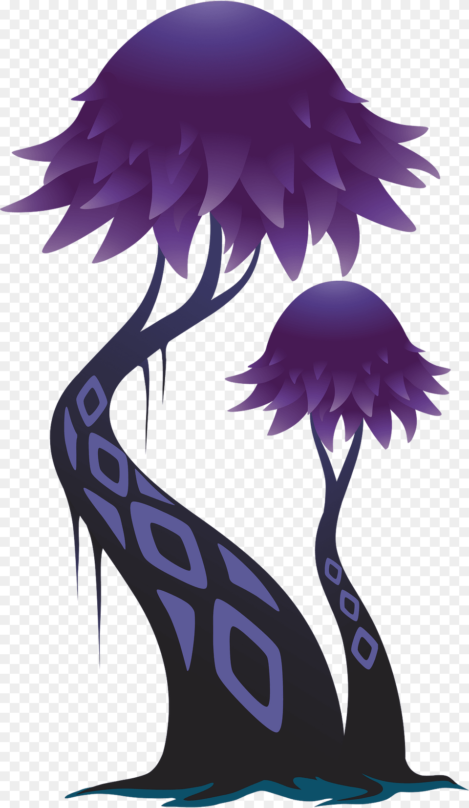 Purple Fantasy Tree Clipart, Art, Graphics, Person, Outdoors Png Image