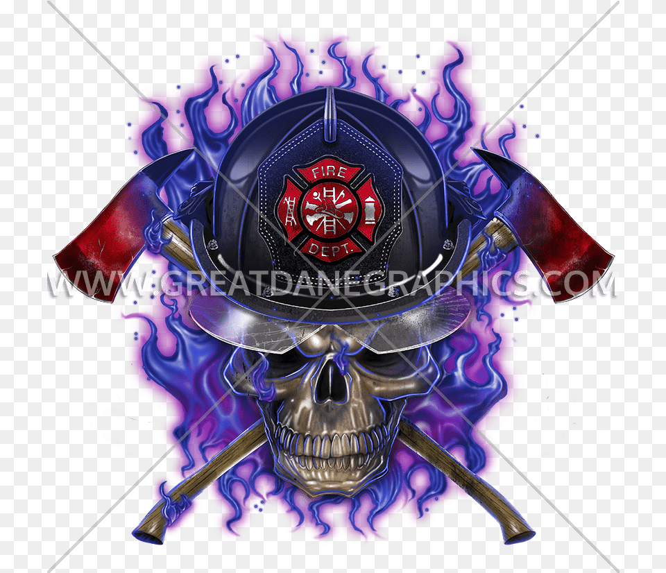Purple Fire Skull Firefighters Skull Logo, Adult, Male, Man, Person Free Transparent Png