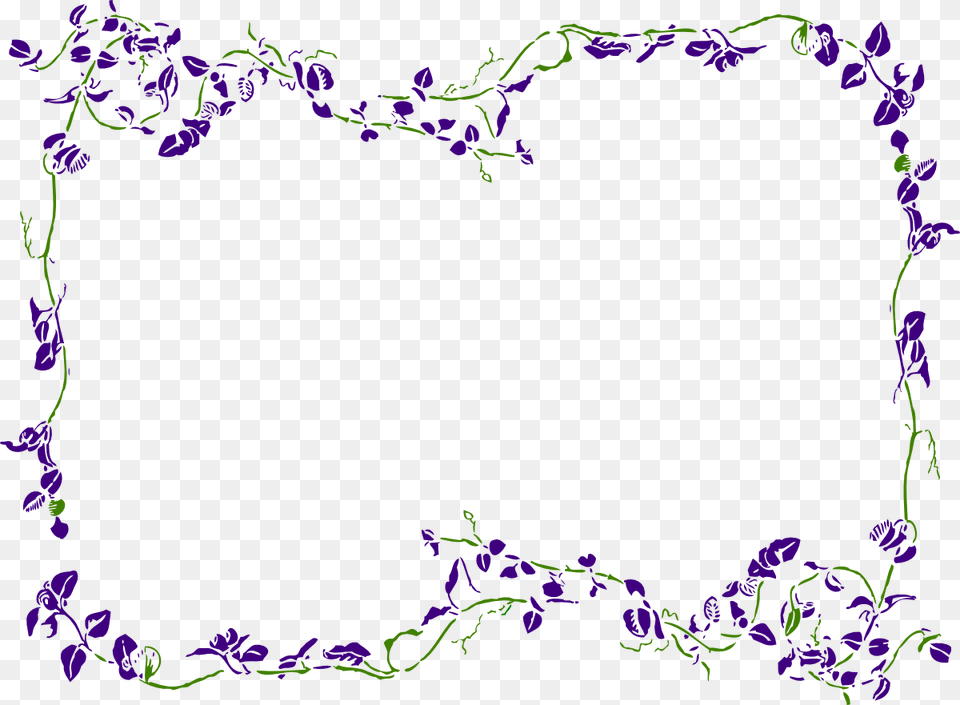 Purple Floral Border Clipart Purple Flower Border Clipart, Art, Floral Design, Graphics, Pattern Png Image