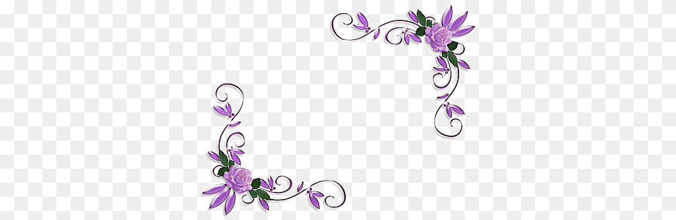 Purple Floral Border Image Floral Border Design Purple, Art, Floral Design, Graphics, Pattern Free Png