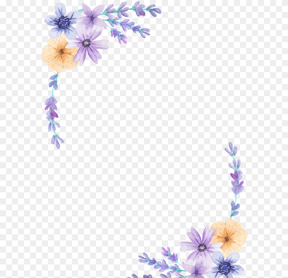 Purple Flower Border Background, Plant, Petal, Pattern Free Transparent Png