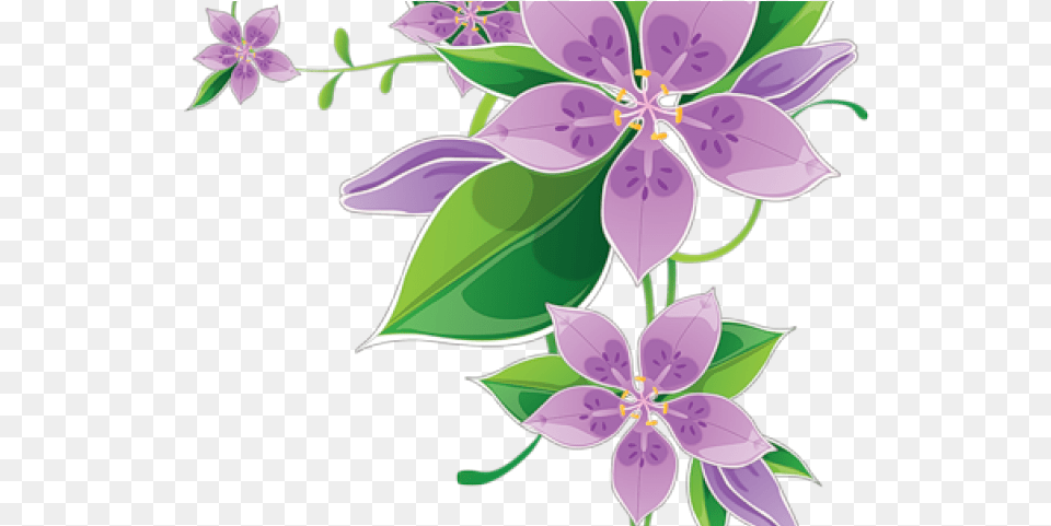 Purple Flower Clipart Corner Border Pastel Corner Design Of Flowers, Art, Floral Design, Graphics, Pattern Free Png Download