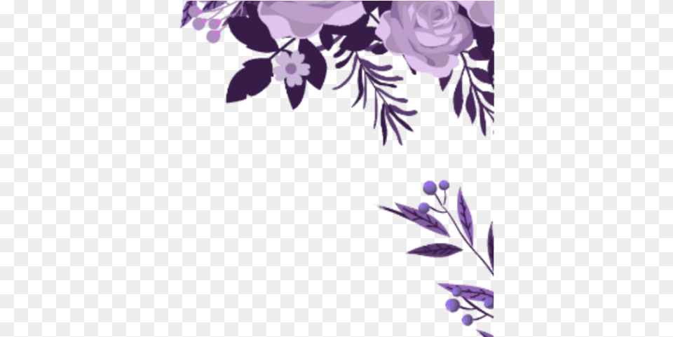 Purple Flower Clipart Corner Border Purple Flowers, Art, Floral Design, Graphics, Pattern Png Image