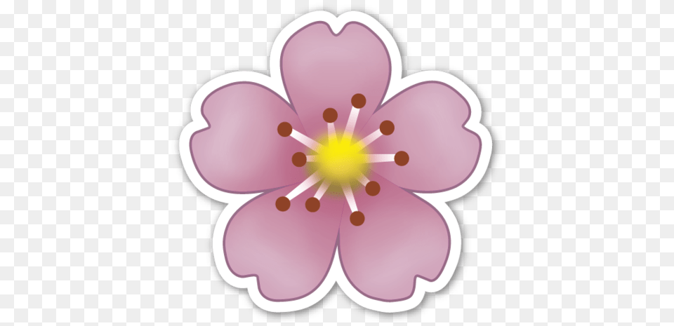 Purple Flower Emoji, Anther, Plant, Anemone, Petal Png Image