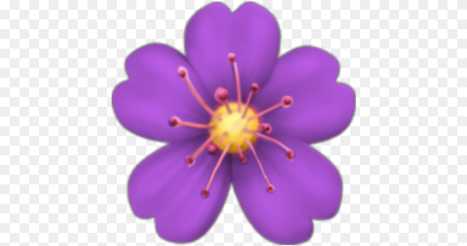 Purple Flower Emoji, Anther, Petal, Plant, Pollen Free Transparent Png