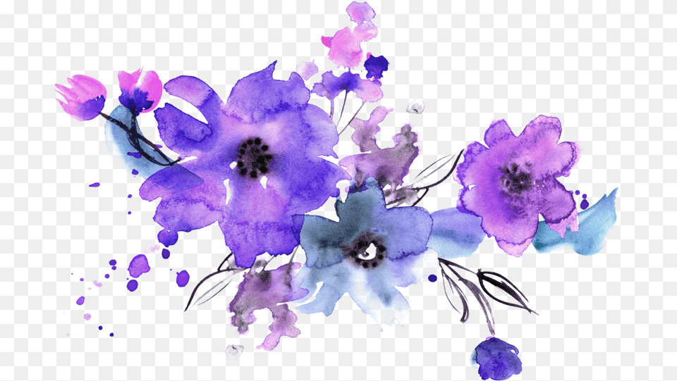 Purple Flower Facebook Twitter Email Share Free Transparent Purple Flowers, Plant, Geranium, Art, Graphics Png Image