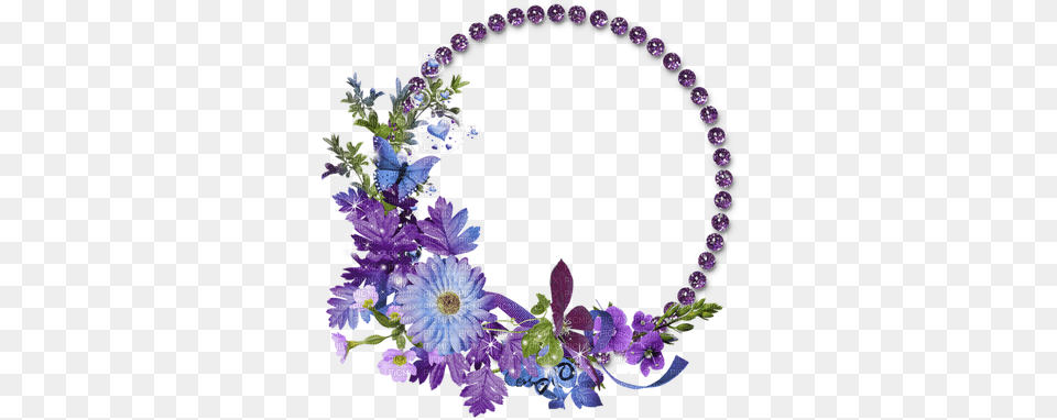 Purple Flower Frame Circle Circle Flower Frame, Accessories, Jewelry, Necklace, Plant Png