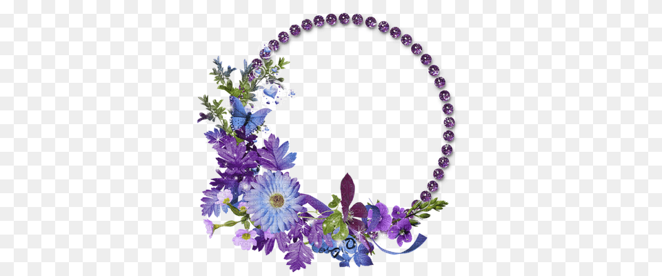 Purple Flower Frame Circle Flower Frame, Accessories, Flower Arrangement, Plant, Jewelry Free Transparent Png