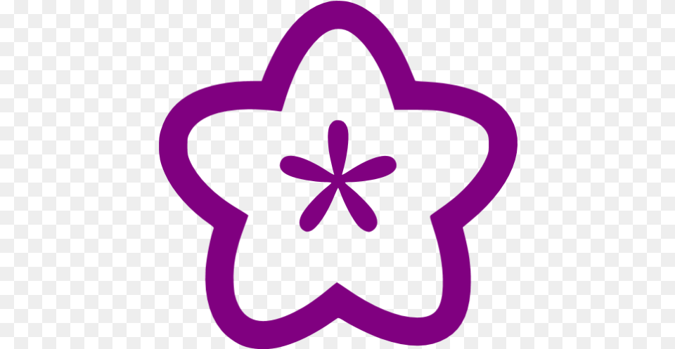 Purple Flower Icon Violet Flower Icon, Symbol, Star Symbol Png Image