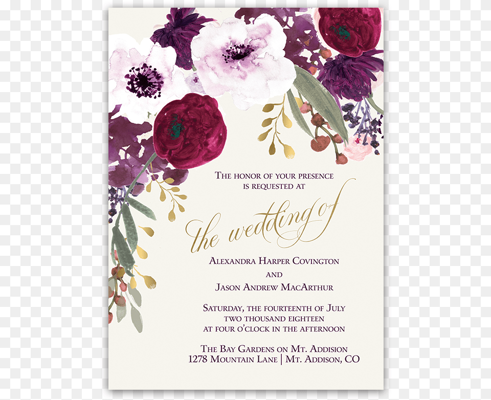 Purple Flower Wedding Invitations Floral Wedding Invitations Wedding Flower Invitation Design, Advertisement, Poster, Mail, Greeting Card Free Transparent Png