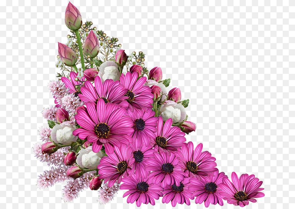 Purple Flowers Bouquet 4 Image Ramzan Mubarak Flower, Art, Plant, Pattern, Graphics Free Png Download