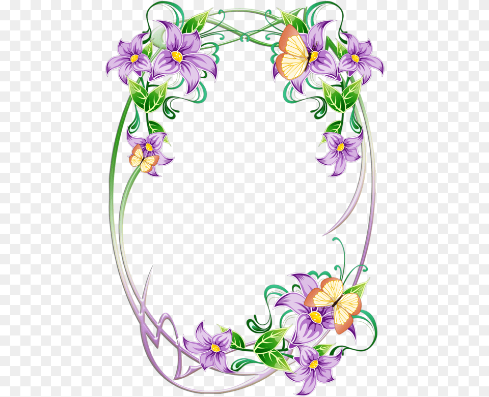 Purple Flowers With Vines, Art, Floral Design, Graphics, Pattern Png