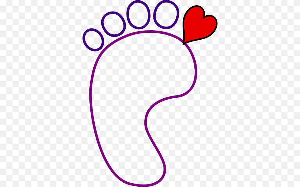 Purple Foot Heart Clip Art, Footprint, Smoke Pipe Png Image