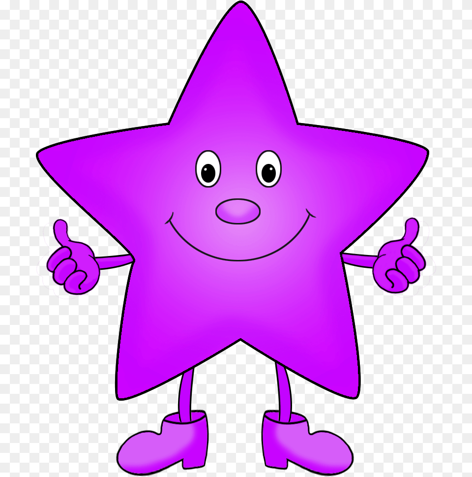 Purple Funny Star Clipart Cartoon Colorful Star Clipart, Symbol Png