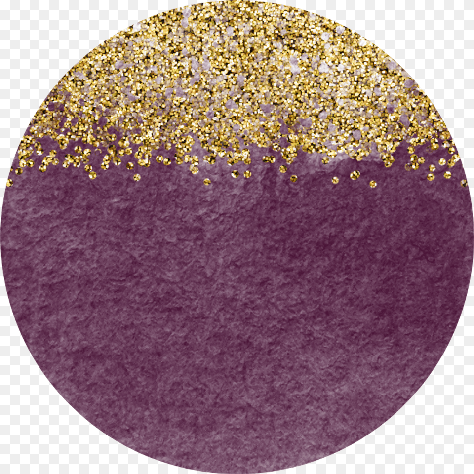 Purple Gold Watercolor Circle, Glitter Free Png